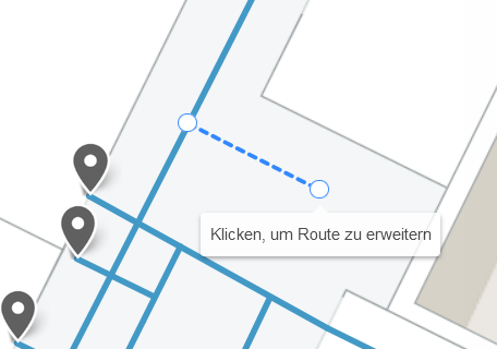Abbildung 10: Route erweitern durch erneutes Klicken